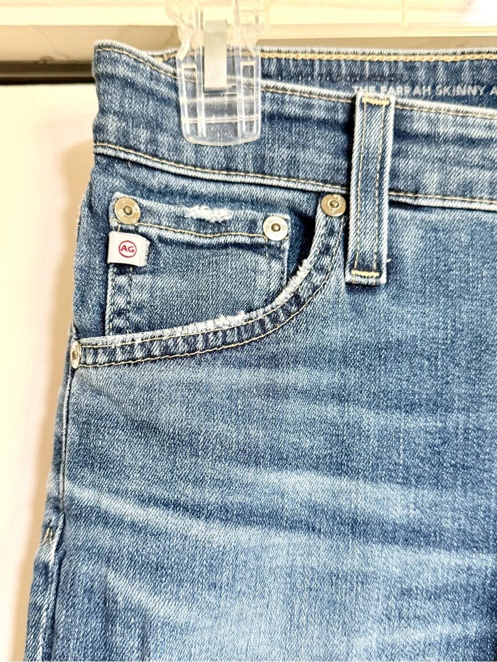 AG Adriano Goldschmied Farrah High Rise Skinny Ankle Jeans Distressed 27R - Picture 9 of 14